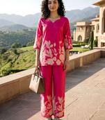 Pink smart and stylish co-ord set dress