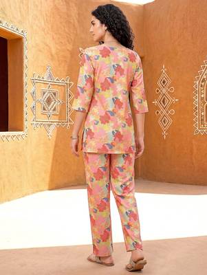 Pink smart and stylish co-ord set dress 2