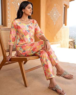 Pink smart and stylish co-ord set dress 5