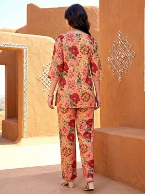 Peach smart and stylish co-ord set dress 2