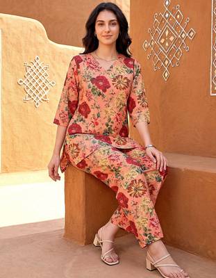 Peach smart and stylish co-ord set dress 5