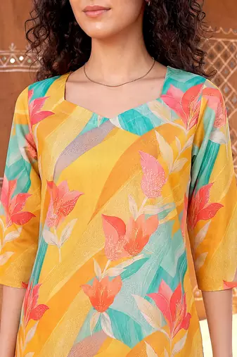 Yellow color smart and stylish co-ord set dress for fancy girlie looks
