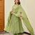 Green chanderi silk embroidery work fancy graceful partywear suit