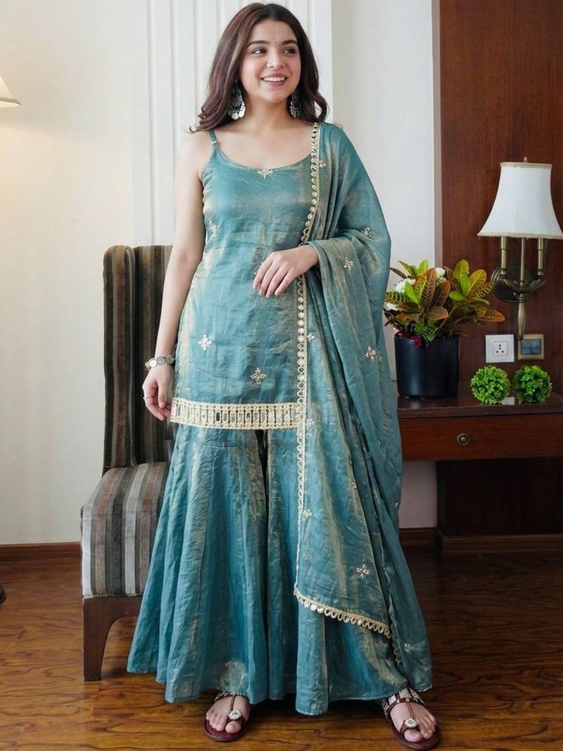 Rama fendy silk embroidery work fancy graceful partywear suit