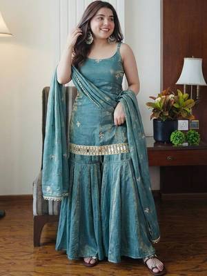 Rama fendy silk embroidery work fancy graceful partywear suit 5