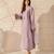 Lavender french crepe embroidery work fancy graceful partywear suit