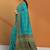 Turquoise blue & deep teal sambalpuri cotton saree with running blouse