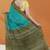 Turquoise blue & deep teal sambalpuri cotton saree with running blouse
