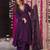Wine color pv chanderi fabric designer embroidery work fancy graceful partywear suit