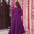 Wine color pv chanderi fabric designer embroidery work fancy graceful partywear suit