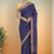 Matte navy blue & antique gold madurai sungudi saree with running blouse