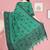 Sea green & charcoal black banarasi semi dupion saree with running blouse