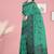 Sea green & charcoal black banarasi semi dupion saree with running blouse