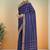 Matte navy blue & antique gold madurai sungudi saree with running blouse