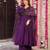 Wine color pv chanderi fabric designer embroidery work fancy graceful partywear suit