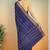 Matte navy blue & antique gold madurai sungudi saree with running blouse