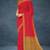 Crimson red & antique gold kovai cotton saree with running blouse