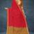 Crimson red & antique gold kovai cotton saree with running blouse