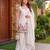Off white french crepe embroidery work fancy graceful partywear suit