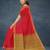 Crimson red & antique gold kovai cotton saree with running blouse