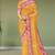 Marigold yellow & rani pink south cotton saree with running blouse
