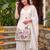 Off white french crepe embroidery work fancy graceful partywear suit
