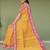 Marigold yellow & rani pink south cotton saree with running blouse