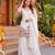 Off white french crepe embroidery work fancy graceful partywear suit