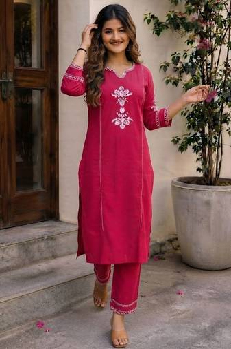 Pink festive special readymade readymade kurta set