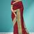 Deep wine maroon & emerald green south cotton saree with running blouse