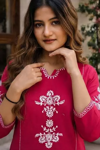 Pink festive special readymade readymade kurta set
