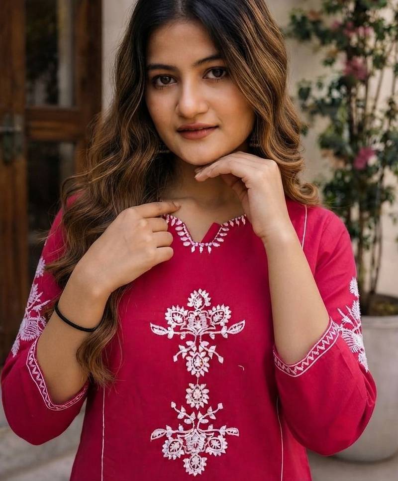 Pink festive special readymade readymade kurta set