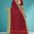 Deep wine maroon & emerald green south cotton saree with running blouse