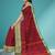 Deep wine maroon & emerald green south cotton saree with running blouse