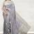 Lavender grey & mint green south cotton saree with running blouse