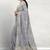 Lavender grey & mint green south cotton saree with running blouse