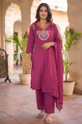 Pink festive special readymade readymade kurta set