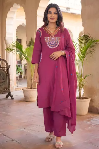 Pink festive special readymade readymade kurta set