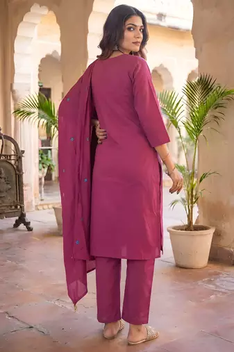 Pink festive special readymade readymade kurta set