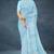 Powder blue & soft sky blue south cotton saree with running blouse