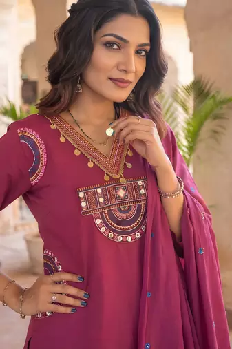 Pink festive special readymade readymade kurta set