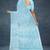 Powder blue & soft sky blue south cotton saree with running blouse