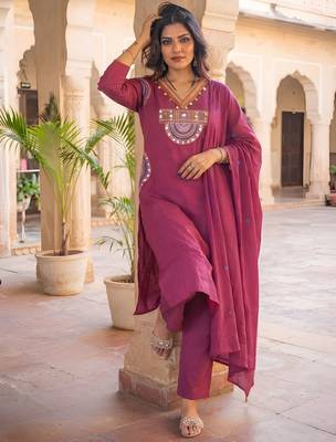 Pink festive special readymade readymade kurta set 4