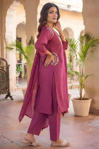 Pink festive special readymade readymade kurta set