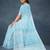 Powder blue & soft sky blue south cotton saree with running blouse