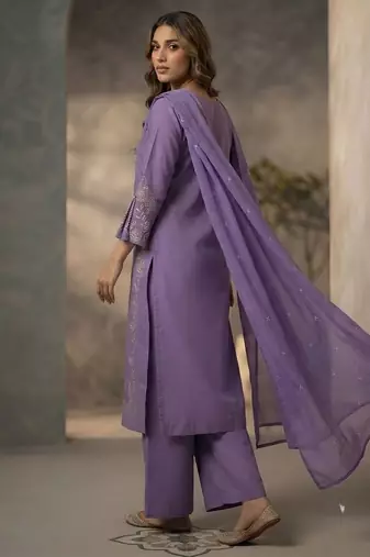 Lavender color beautiful festive special readymade readymade kurta set for girls