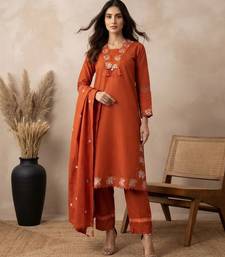 Rust festive special readymade readymade kurta set