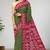 Olive green & crimson red madurai sungudi saree with running blouse