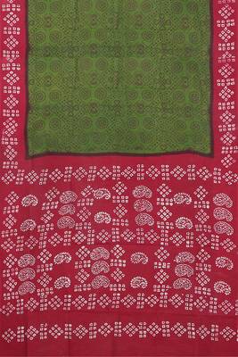 Olive green & crimson red madurai sungudi saree with running blouse 5