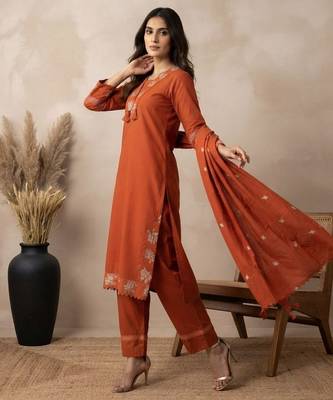 Rust festive special readymade readymade kurta set 5